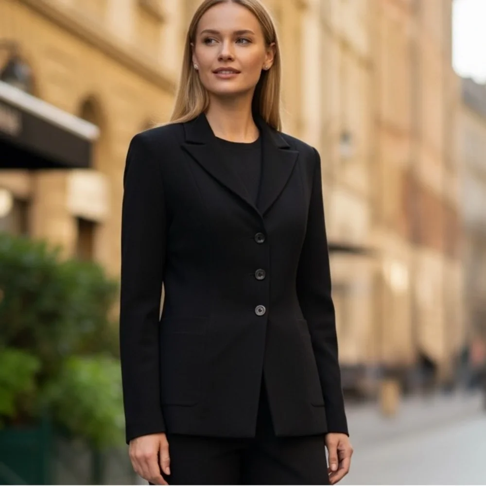 VTG Georges Rech Paris Black Structured Blazer - Size 36 (Fits like US 4/6) - Picture 1 of 5